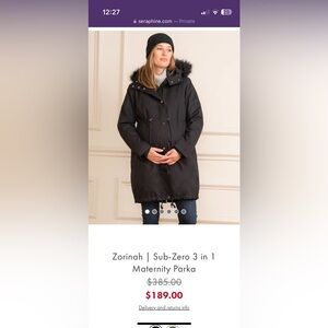 Used Seraphine winter coat with baby wearing insert.